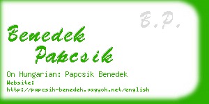 benedek papcsik business card